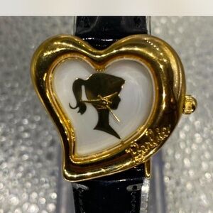 Mattel ^^^ Barbie **^ Heart Silhouette Gold-Tone Women's Watch  ^^^ Collectors *